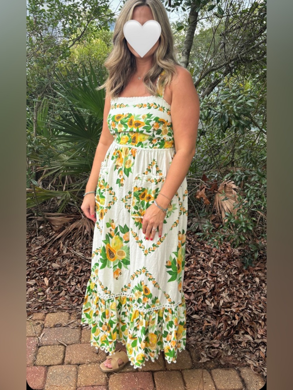 FARM Rio White Maxi Dress with Yellow Lemon & Green Leaf Print - Picture 8 of 11